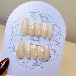 Nude star nail, acrylic and press on nails, fake nails